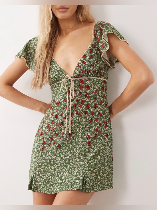 Free People Dresses & Skirts - Free People Backroads Mini Dress 
(The ladybug dress 🐞)